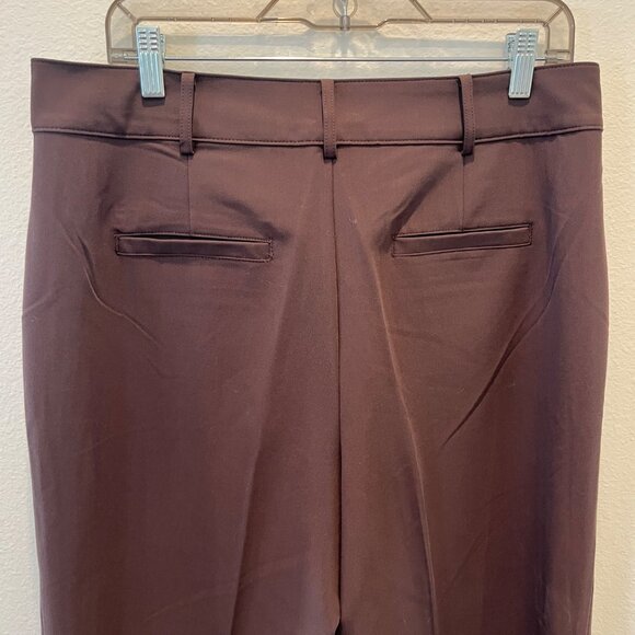 Loft Outlet High Rise Palazzo 10 Petite Wide Leg Trousers Brown Slacks Classic - Picture 14 of 15